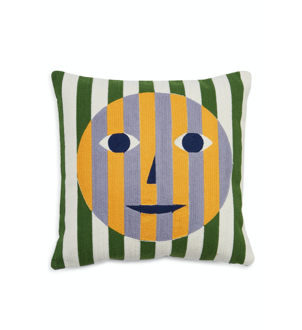 Stripe Double Face Embroidered Accent Pillow