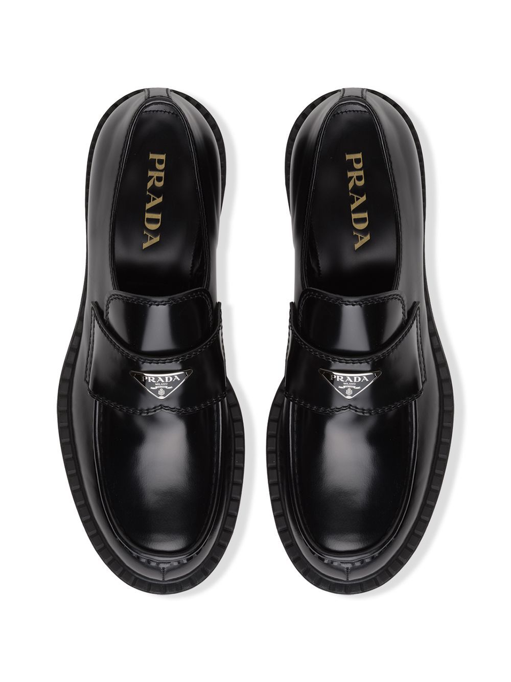 Prada chunky discount heel loafers