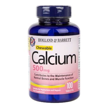 Holland & Barrett Chewable Calcium 100 Tablets 500mg