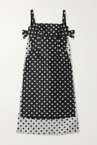 Norrie cape-effect polka-dot jacquard mini dress