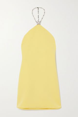 Mini vestido de crepé con adornos en el cuello