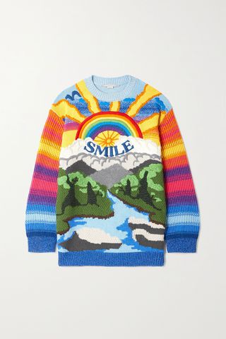 Kind intarsia wool and cotton-blend sweater