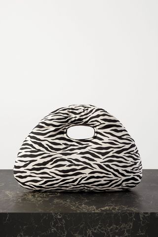 Lucy padded zebra-print cotton-twill tote