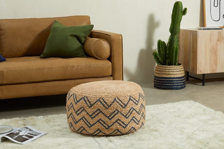 Elian Pouffe, Natural & Midnight Blue