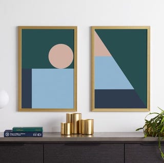 Sadie Geometric Set of 2 Framed Prints, 40 x 60cm