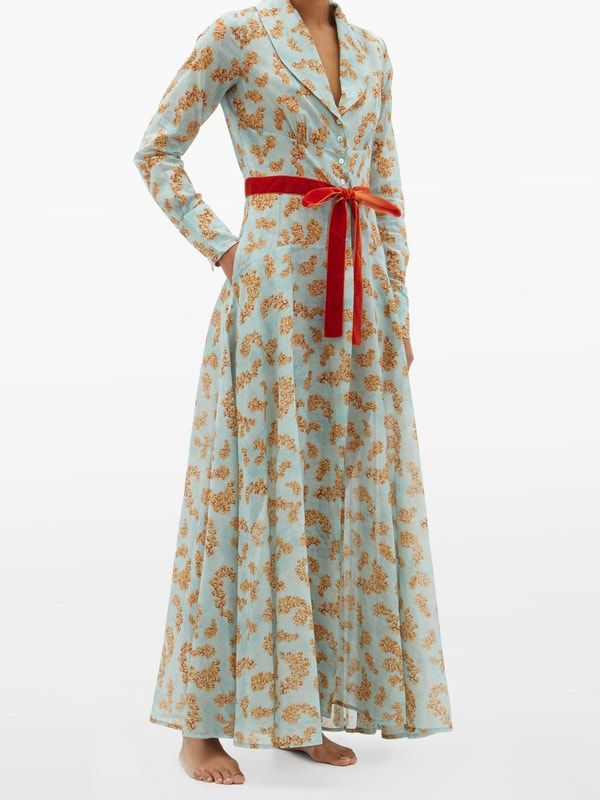 Arco Floral-print Cotton-muslin Robe