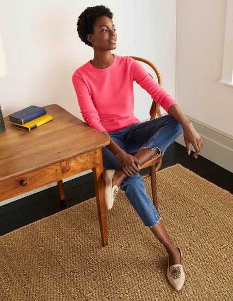 Cashmere Crew Neck Jumper - Pink Sunset, £110