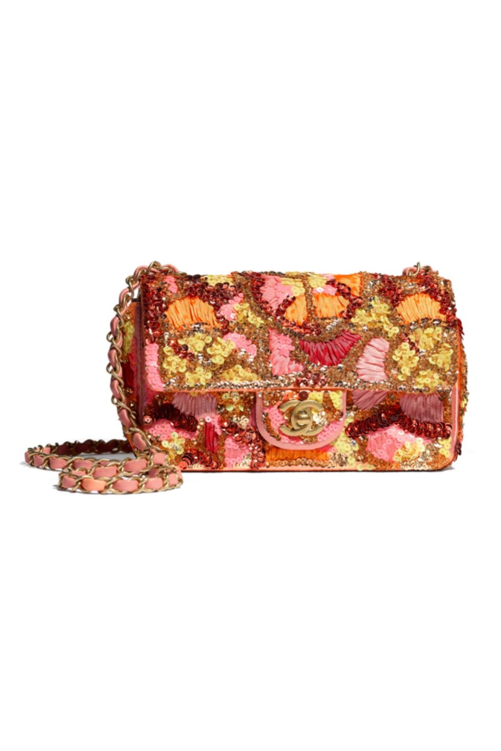 Large flap bag with top handle, Wool and silk tweed, glass and