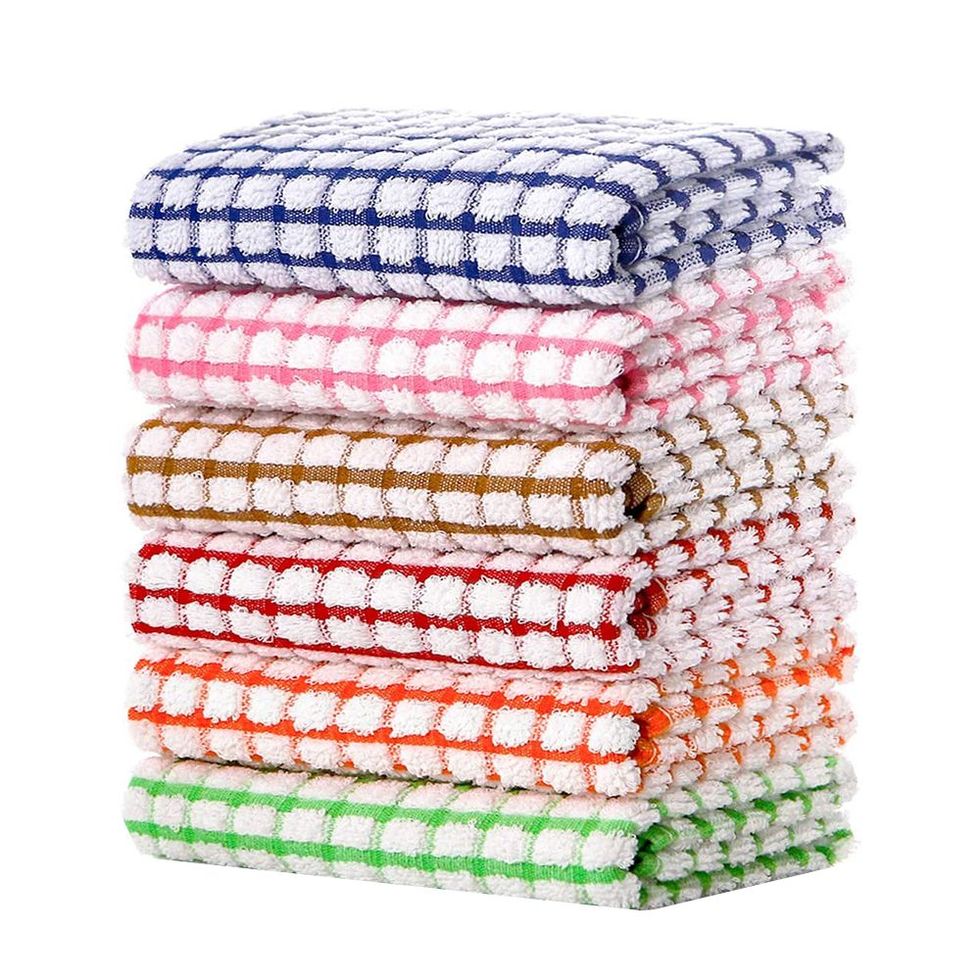 Petal Cliff 10 Pcs, 100% Cotton Dish Cloths with Nylon Scrubber Side Ideal  for Kitchen Cleaning and Stubborn Stains, Kitchen Washcloths for Dishes