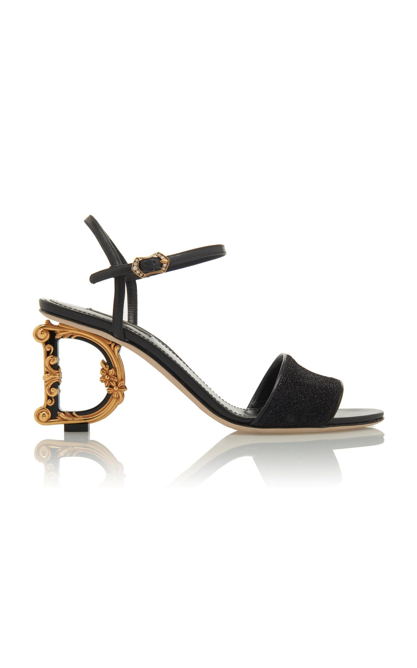 Lurex sandals with sculpted on sale heel