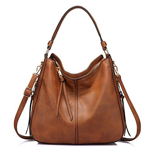  Faux Leather Large Hobo Purse with Tassel