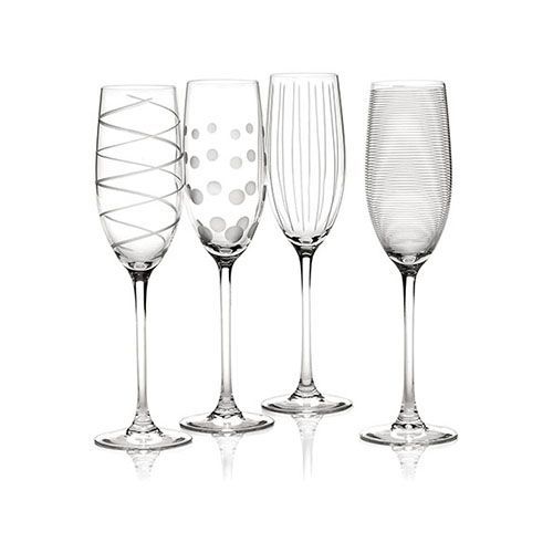 patterned champagne glasses