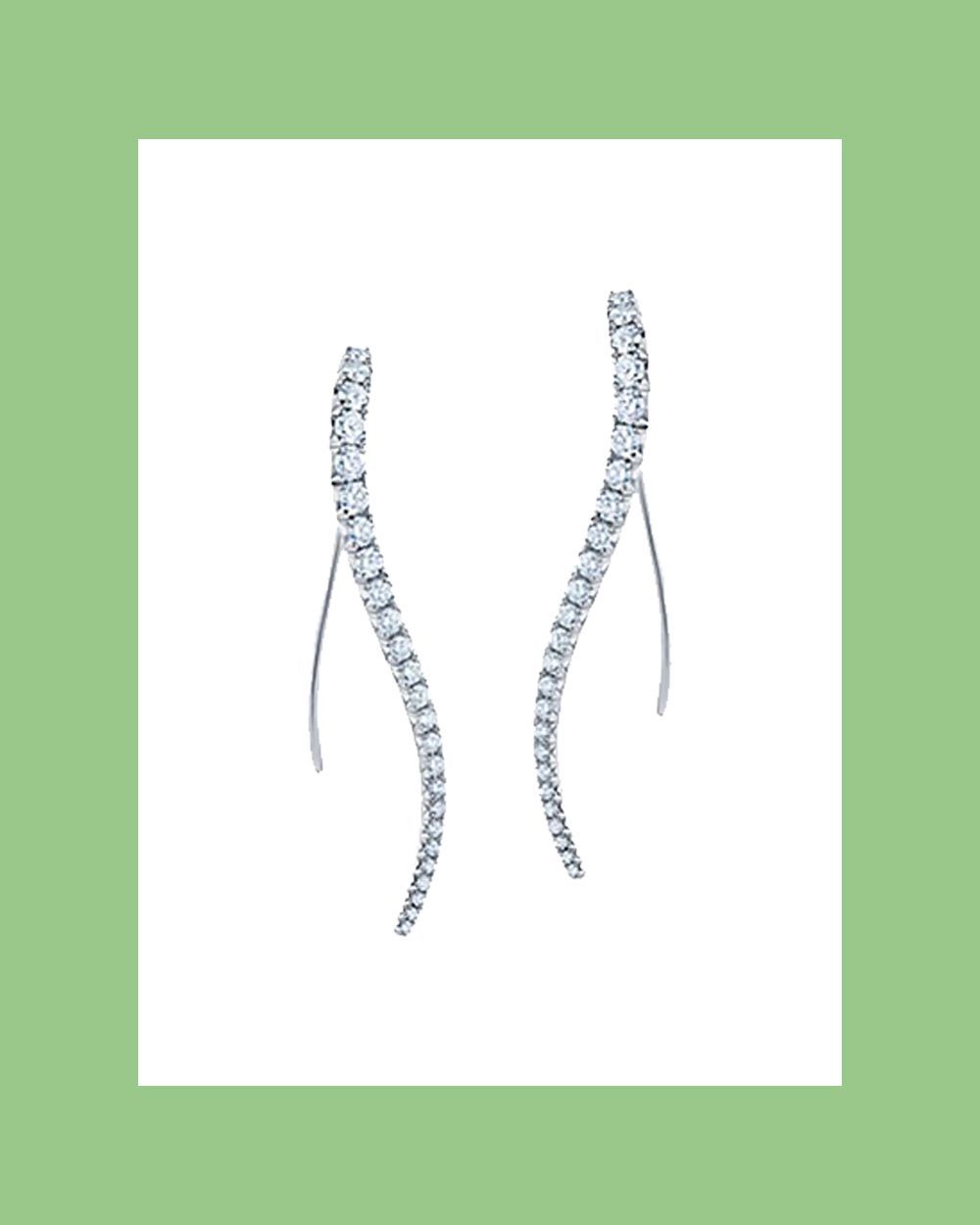 Curve Earrings with Diamonds