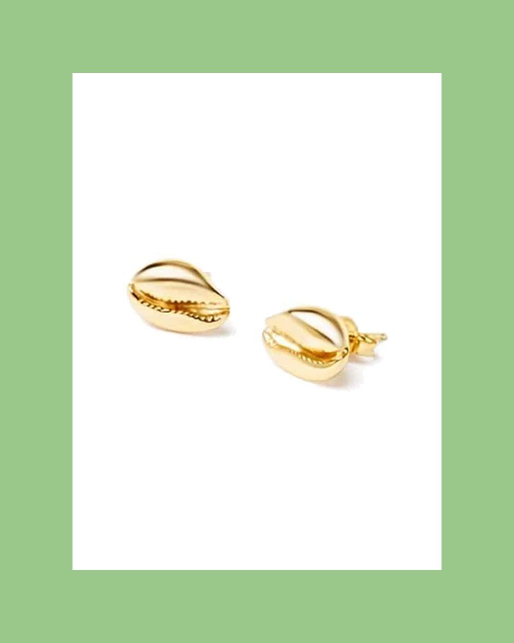 Le Cauri Endiamanté Stud Earrings -18k Yellow Gold