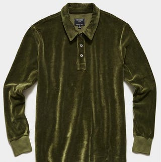 Todd Snyder Velour Long Sleeve Polo Todd Snyder Velour Long Sleeve Polo