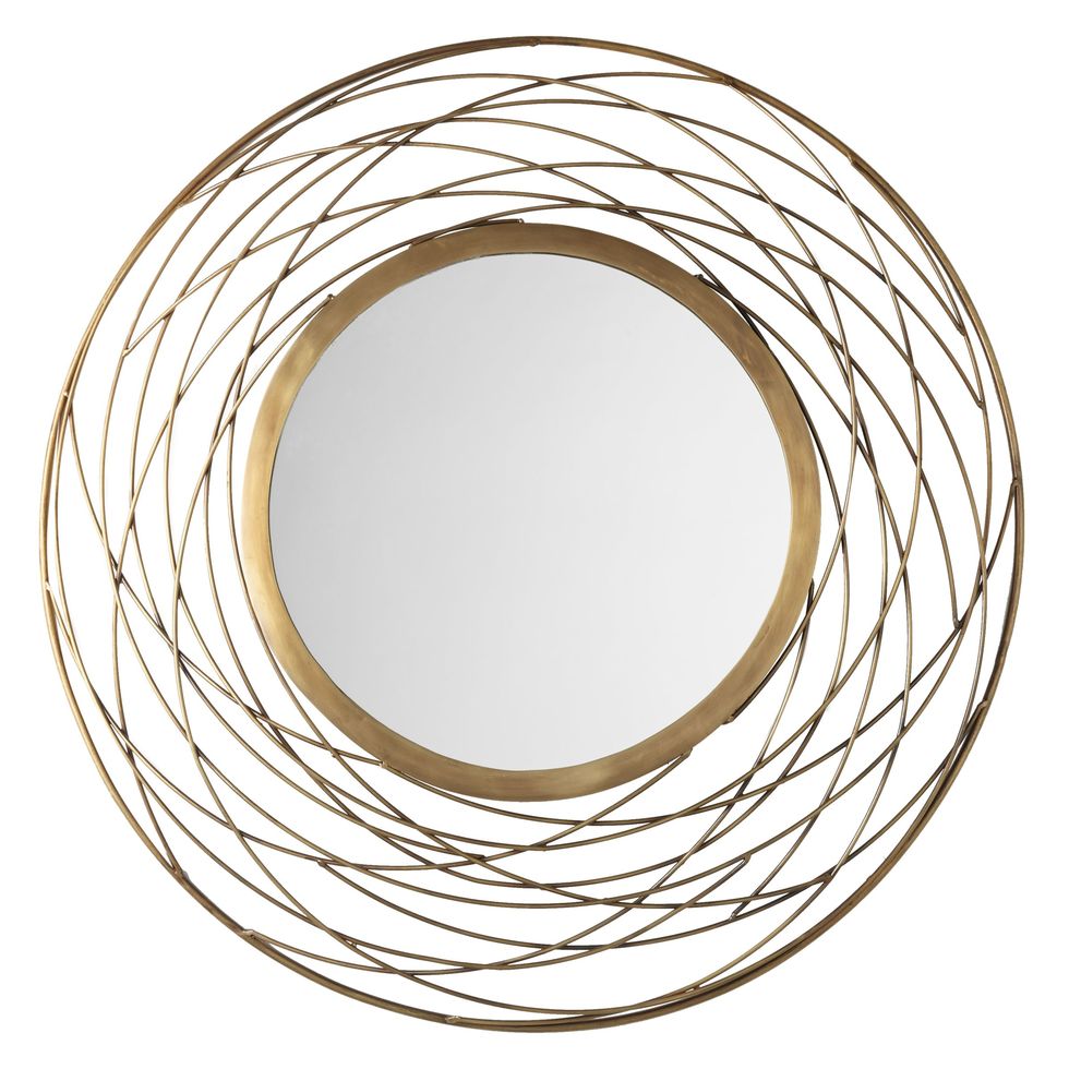 John Lewis Fusion Swirl Mirror, Brass, Dia. 82cm