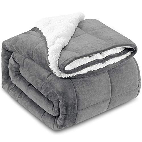 Fleece Weighted Blanket for Adults (10lbs, 50"x60")