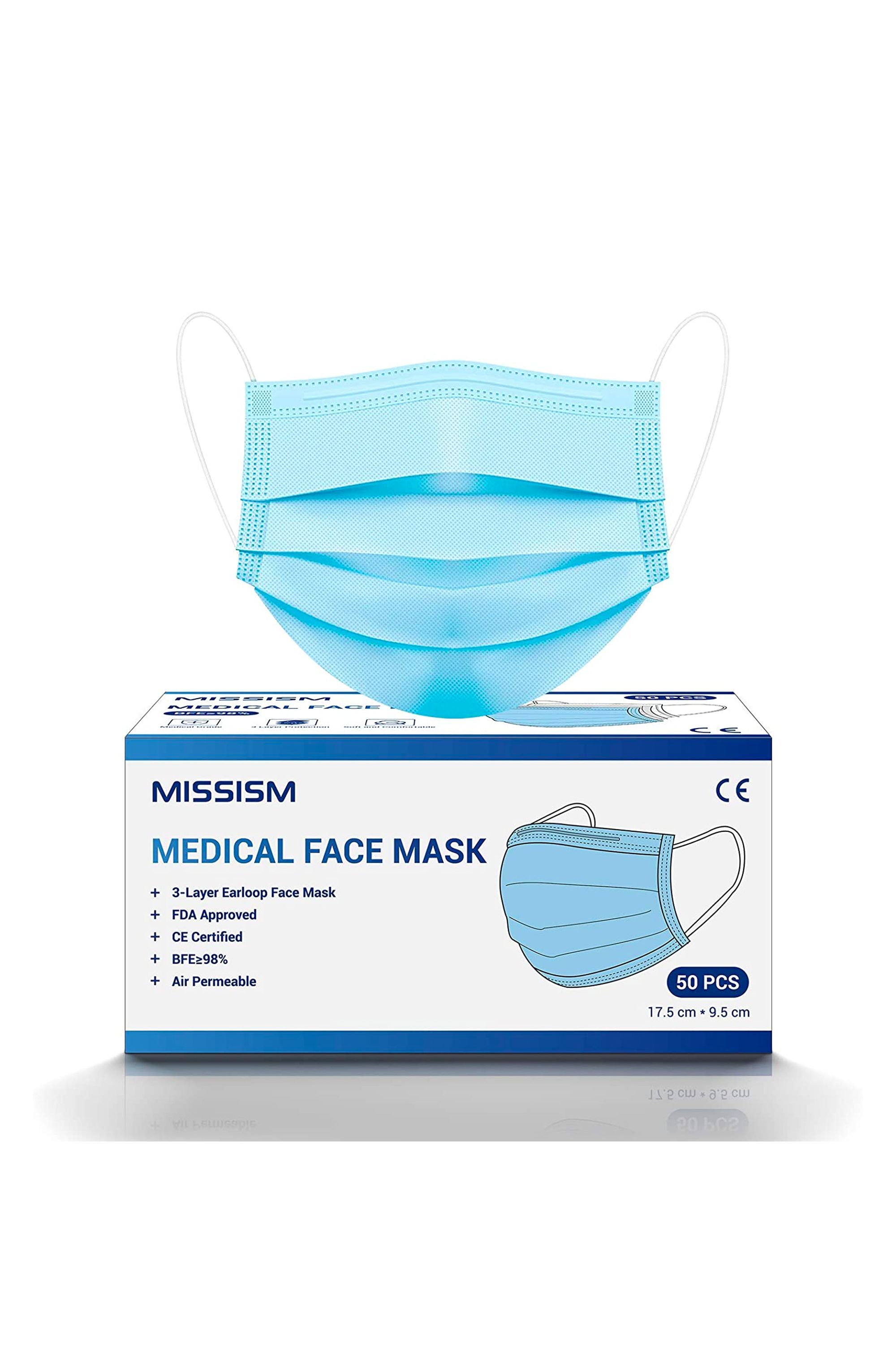 Disposable Medical-Grade Face Mask (Pack of 50)