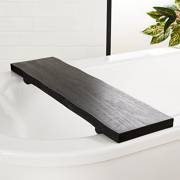 Pristine Bamboo Bathtub Caddy Tray with 12-in-1 Features| Over The Tub Organizer