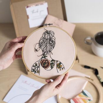 Floral Tattooed Shoulders Embroidery Kit