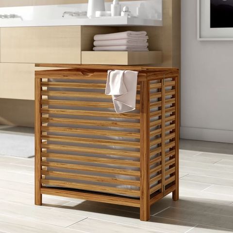 12 Best Laundry Hampers And Baskets, Wooden Laundry Bin With Lid