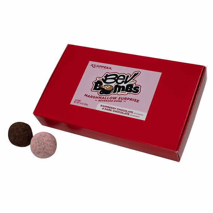 A'cappella 9 Raspberry and 9 Dark Chocolate Valentine's BevBomb 18-count