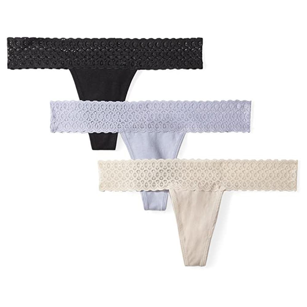 Mae 3-Pack of Lace Thongs