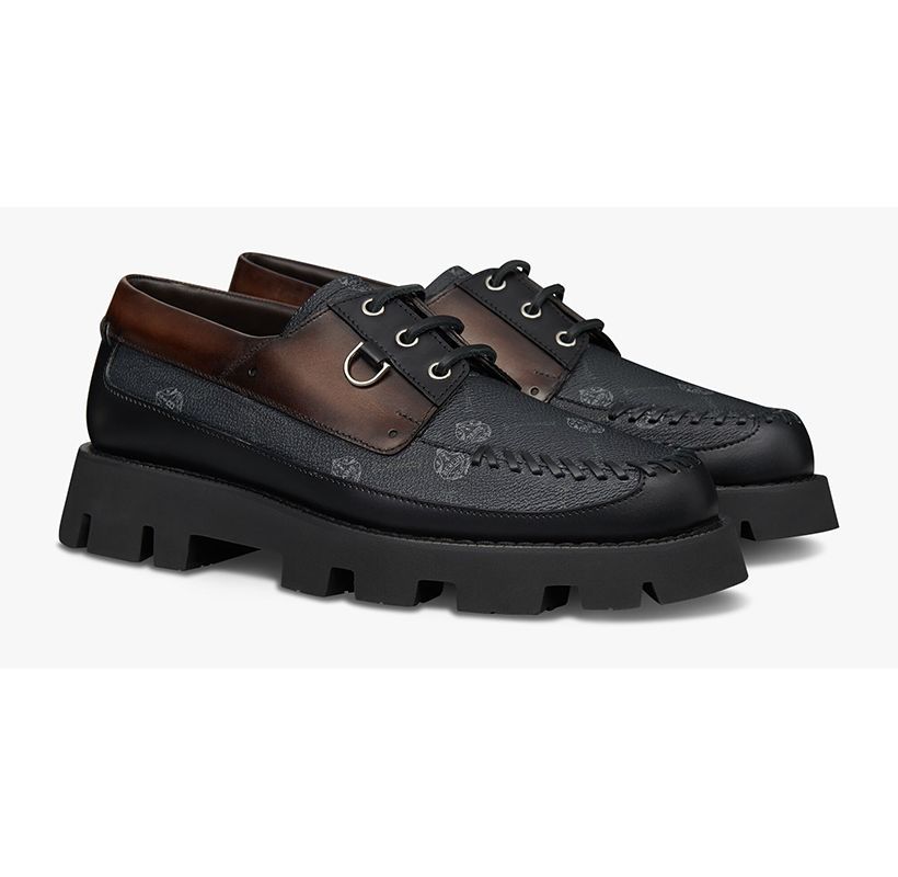 Twist Leather and Signature Canvas Boat Shoe