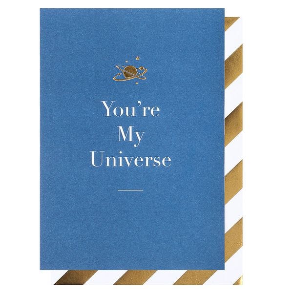 Navy my universe Valentine's Day card