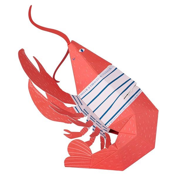 Pop-up lobster Valentine's Day card