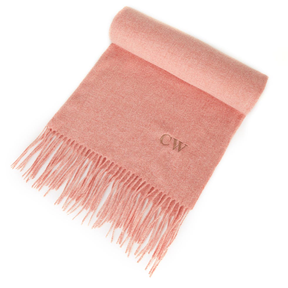 Pink Monogrammed Scarf, £35