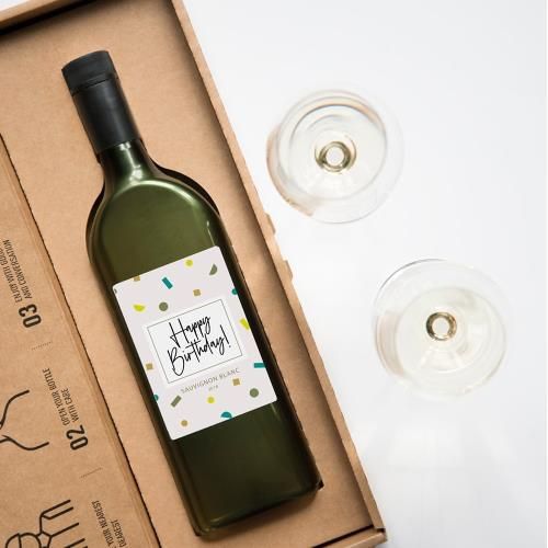 Happy Birthday Letterbox White Wine