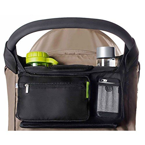 for Smart Moms Wallets Extra-Large Storage Space for iPhones Black Toys Baby Stroller Accessories iPads with Cup Holders Stroller Organizer Diapers 