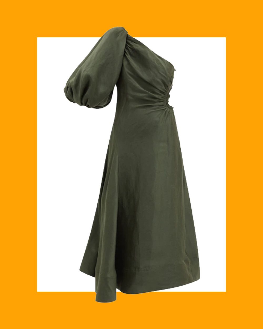 Concept One-Shoulder Linen-Blend Dress