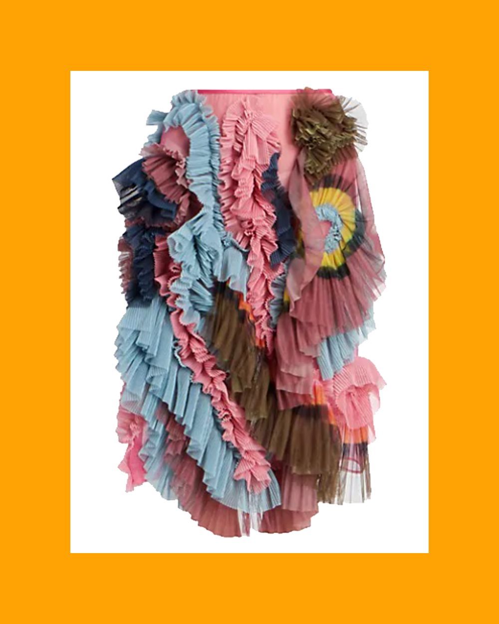 Ruffle-Embellished Sheer Skirt