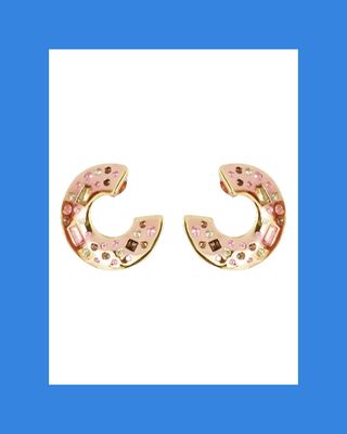Fair Lady Small Curved Hoop Earrings in Rose Gold