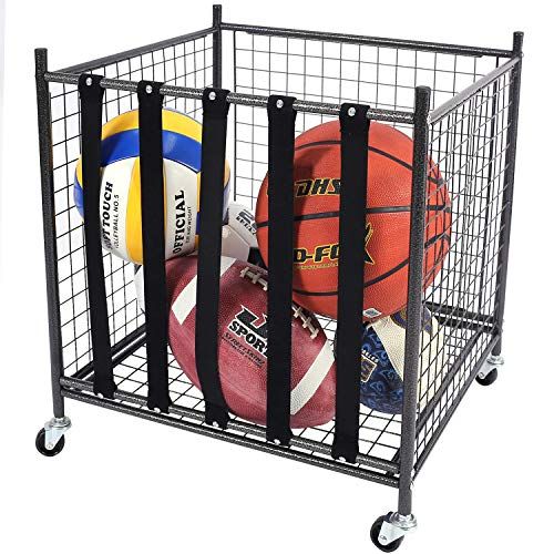 Use a storage cart made specifically for rolling sports balls.