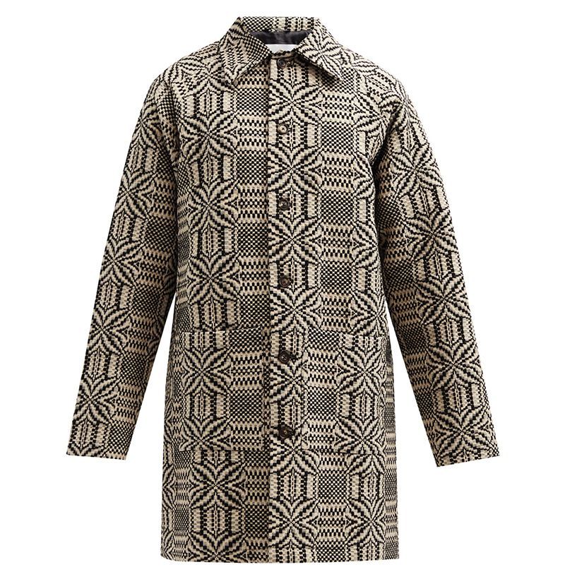 Coverlet Single-Breasted Wool-Blend Jacquard Coat