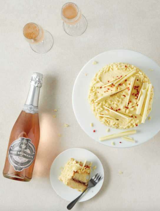 White Chocolate Cake & Pink Sparkling
