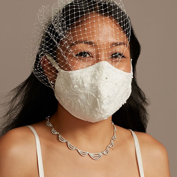 Beaded Lace and Satin Adjustable Loop Face Mask