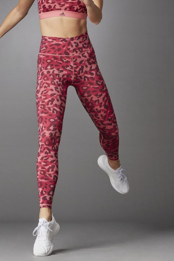 Adidas Originals Plus Three Stripe Leopard Print Legging Shorts In