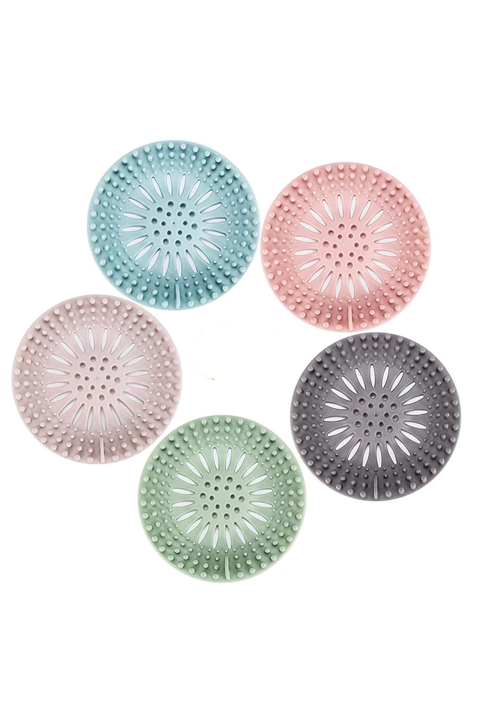 Hair Drain Catcher,Square Drain Cover for Shower Silicone Hair Stopper with Suction Cup,Easy to Install Suit for Bathroom,Bathtub,Kitchen 2 Pack