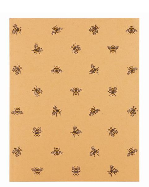 8x10 Kraft ditsy bee notebook