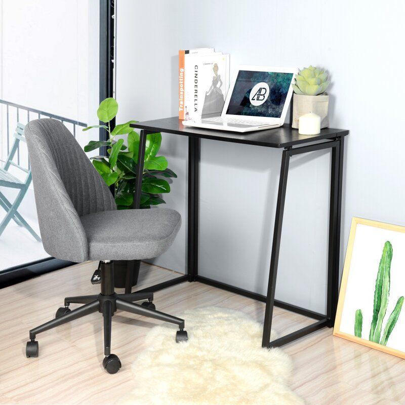 Black Argos Home Compact Folding Wooden Office Desk