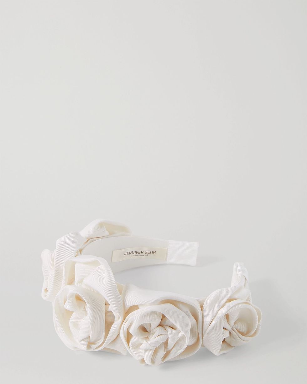 Rosette Silk-Faille Headband