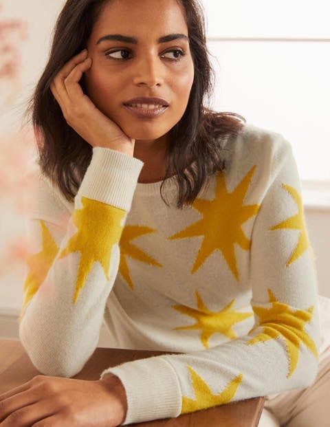 Scattered Sun Kesteven Cashmere Jumper - Ivory, Scattered Suns