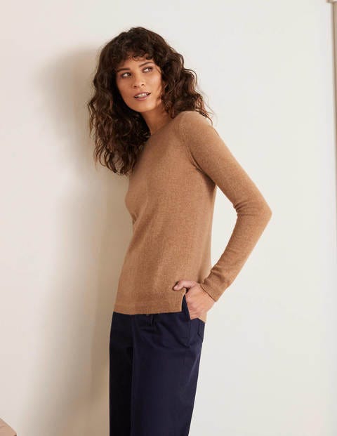 Cashmere Crew Neck Jumper - Camel Melange, £110