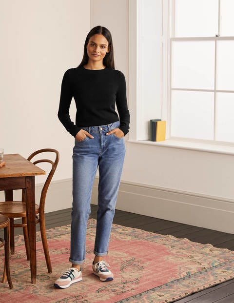 Cashmere Crew Neck Jumper - Black, £110
