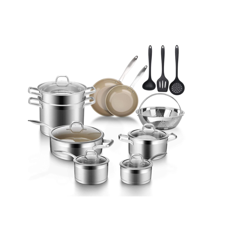 Duxtop 17PC Stainless Steel Induction Cookware Set