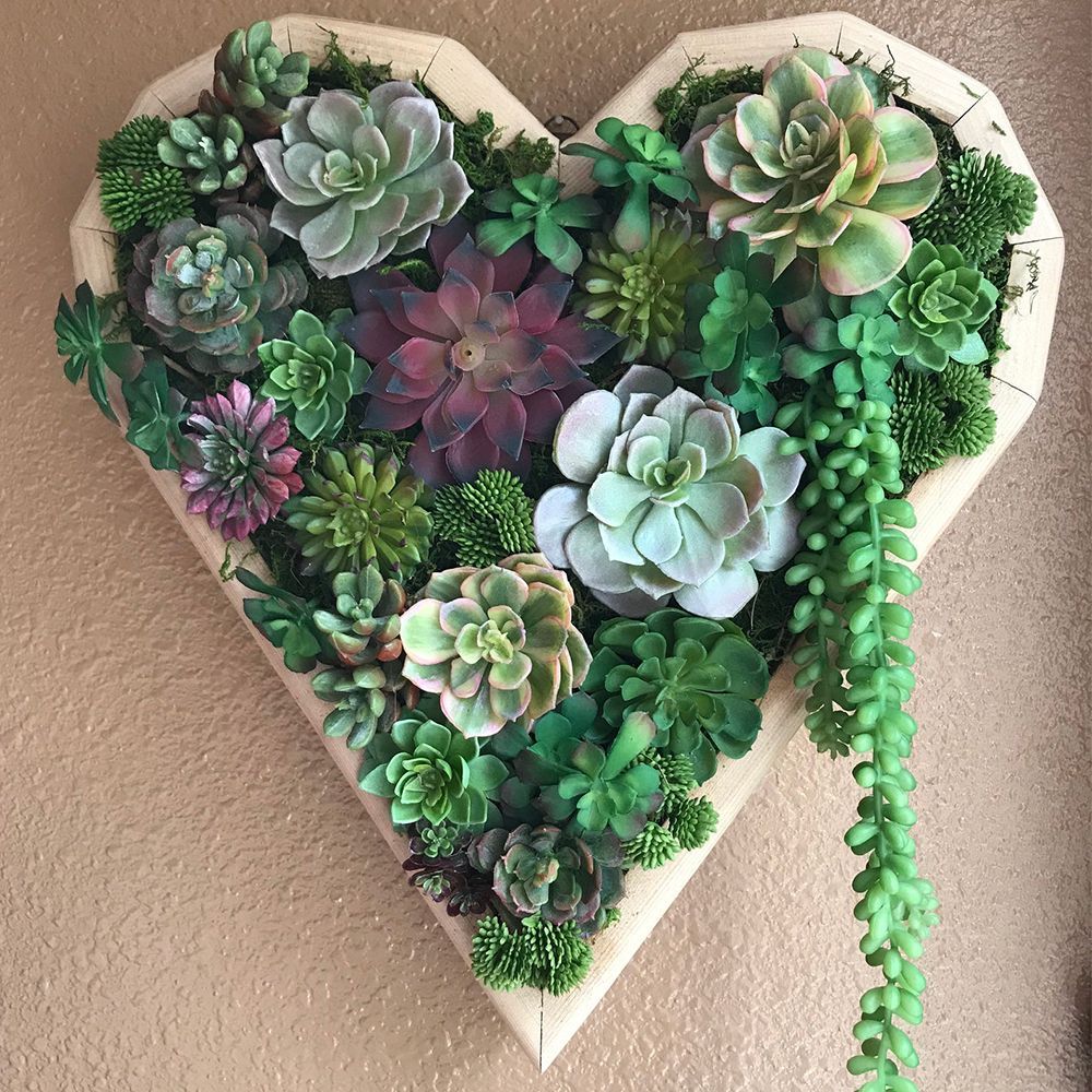 Succulent-Filled Heart Planter